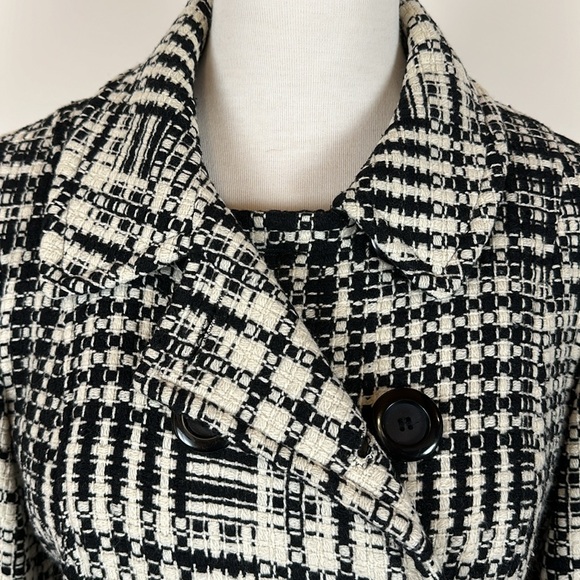 Luxe by Arden B black and white tweed peacoat size L large - Picture 3 of 5